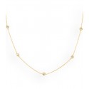 Necklace with five zirconia in 18K gold