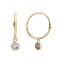 Hoop earrings with zirconia and closure in 18K gold