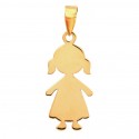 Pendant Figure Girl with two ponytails 18K