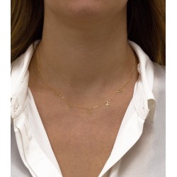 Necklace with gold crosses