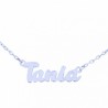 White gold necklace with name