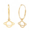 Hoop Earrings with Saturn Gold 18K