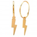 Lightning Hoop Earrings with 18k Gold