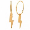 Hoop Earrings with 18k Gold Lightning