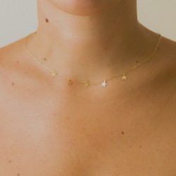 Necklace with gold stars