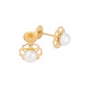 Boucles d’oreilles avec perle en or 18k