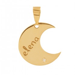 Customizable moon necklace and zirconia