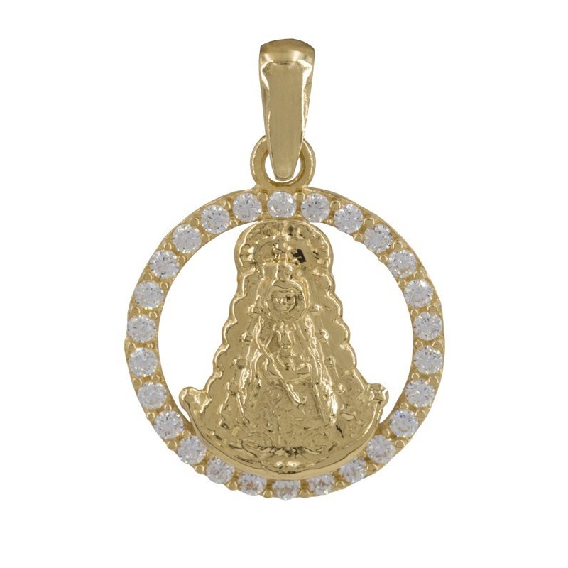 Gold pendant and zirconia
