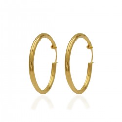 Aros de oro 18k Clásicos 15mm tubo 2mm