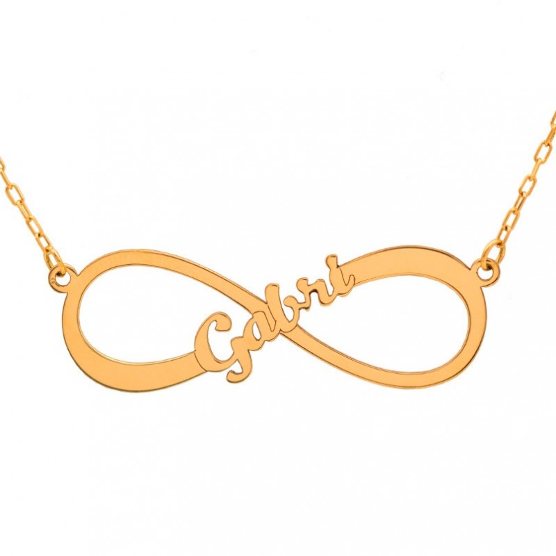 Infinite gold choker with name