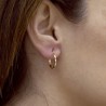 Square tube hoop earrings