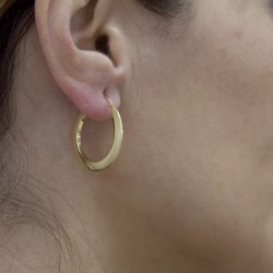 Large triangular tube hoop earrings