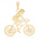 Pingente mulher ciclista ouro 18K