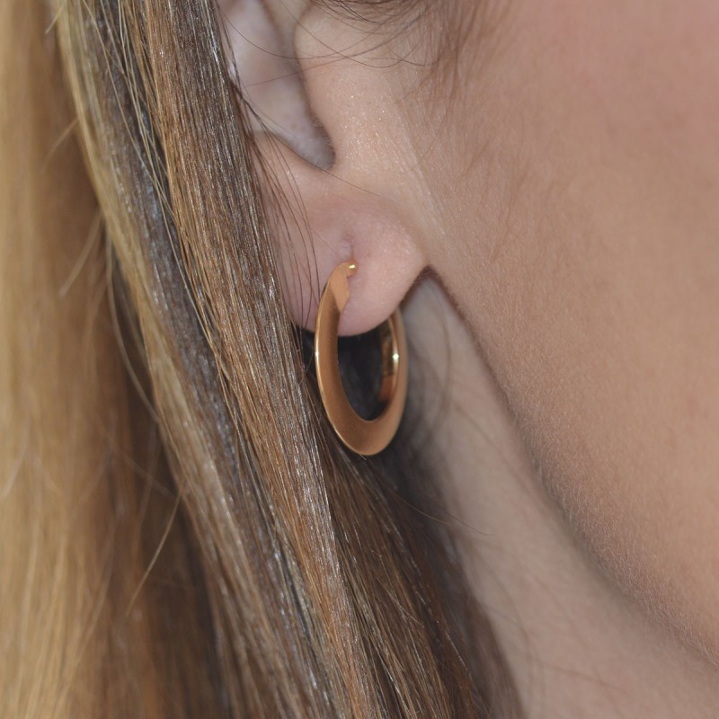 Triangular tube hoop earrings
