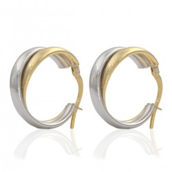 Large two-tone hoop earrings