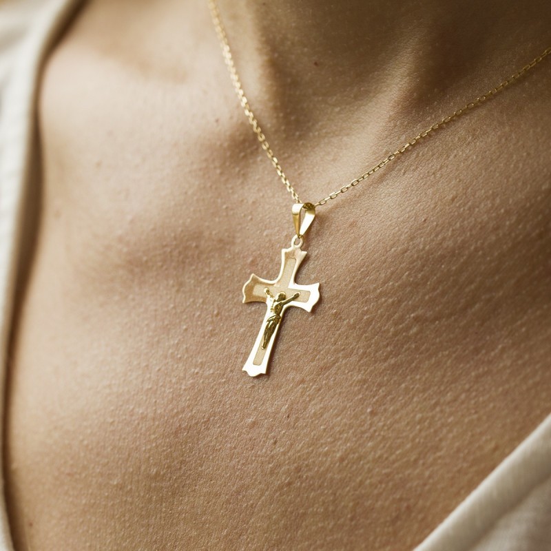 Trinity gold cross pendant