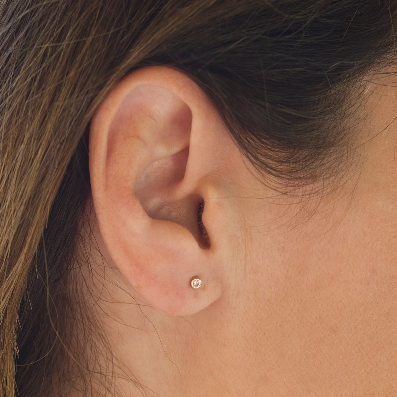 Gold earrings with 18k zirconia
