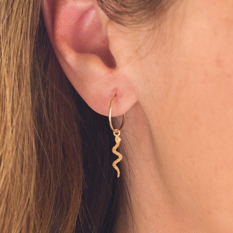 Hoop earrings with snake