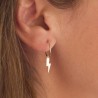 Hoop Earrings with 18k Gold Lightning