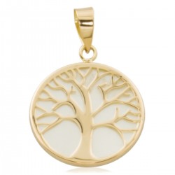 Gold Tree of Life pendant with mother-of-pearl