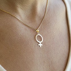 Gold woman symbol pendant