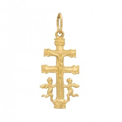 Small Caravaca Cross Pendant in 18K Gold