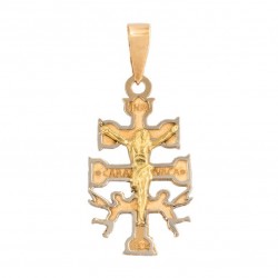 Small Caravaca Cross Pendant in 18K two-tone Gold