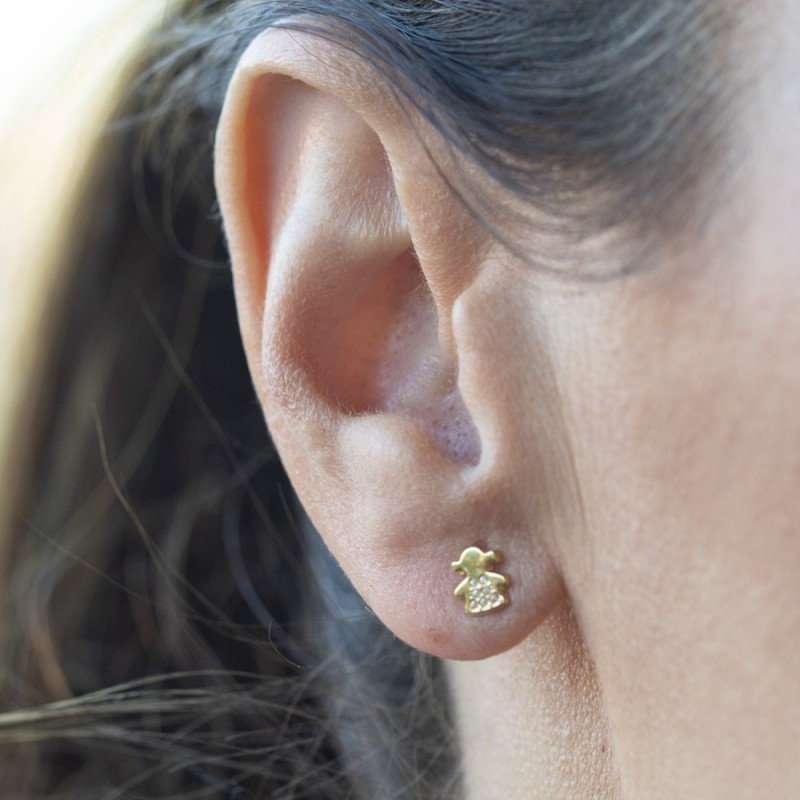 Gold girl earrings