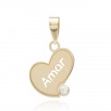 Personalized heart pendant with zirconia