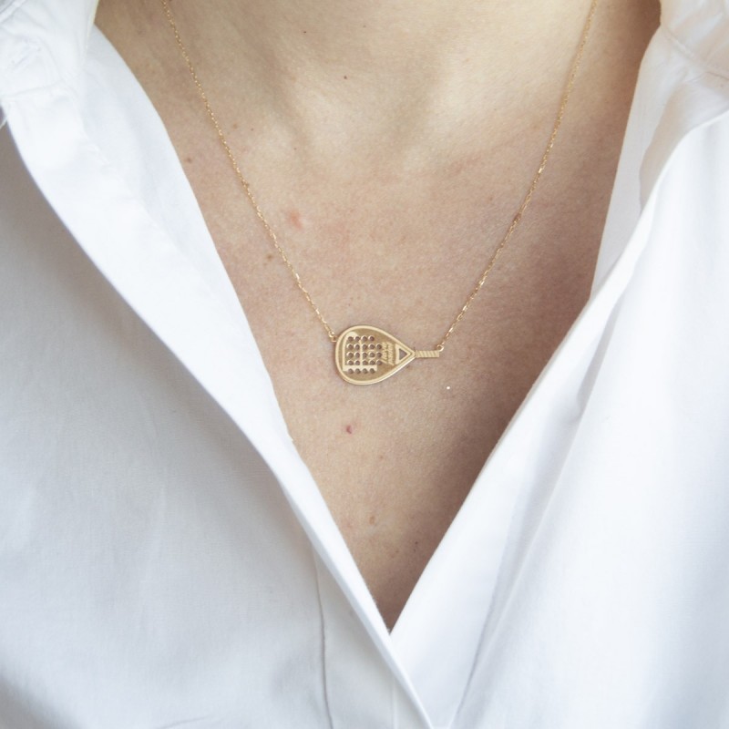 Colgante padel personalizable oro 18k