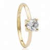 18K Gold Solitaire Ring with 6mm Zirconia