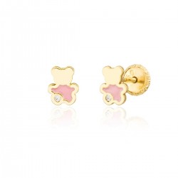 Children's teddy bear earring in 18k gold