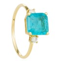 18k gold ring natural blue quartz