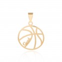 Personalized 18k gold basketball pendant
