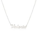 White Gold Name Necklace with Zirconia and Thick Chain