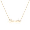 Thick Gold Name Necklace with Zirconia