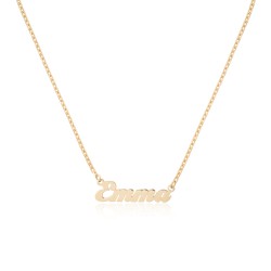 Yellow Gold Name Necklace with Thick Chain