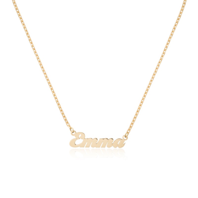 Yellow Gold Name Necklace with Thick Chain