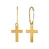 Pendientes Aro 14mm de Oro 18k con cruz y piedras rojas