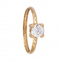 Anillo Solitario en Oro 18K con circonita de 5mm