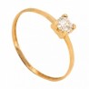 18K Gold Solitaire Ring with 4mm Zirconite