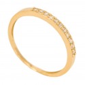 Gold 18 ring with set zirconia