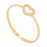 18K Gold Ring with Heart Set in Zirconia