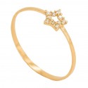 18K Gold Ring with Star Set in Zirconia