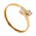 18K Gold Ring with Set Zirconia