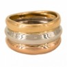 18K Gold Ring with Yellow Gold, White Gold and Rose Gold