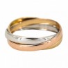 18K Gold Ring with Yellow Gold, White Gold and Cross Rose Gold