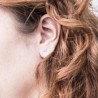 Boucles d'oreilles cadre Or Bicolor de 18K Zirconium