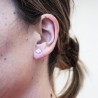 Golden Clover Earrings with Zirconia