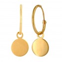 18K Gold Hoop Earrings with Circle